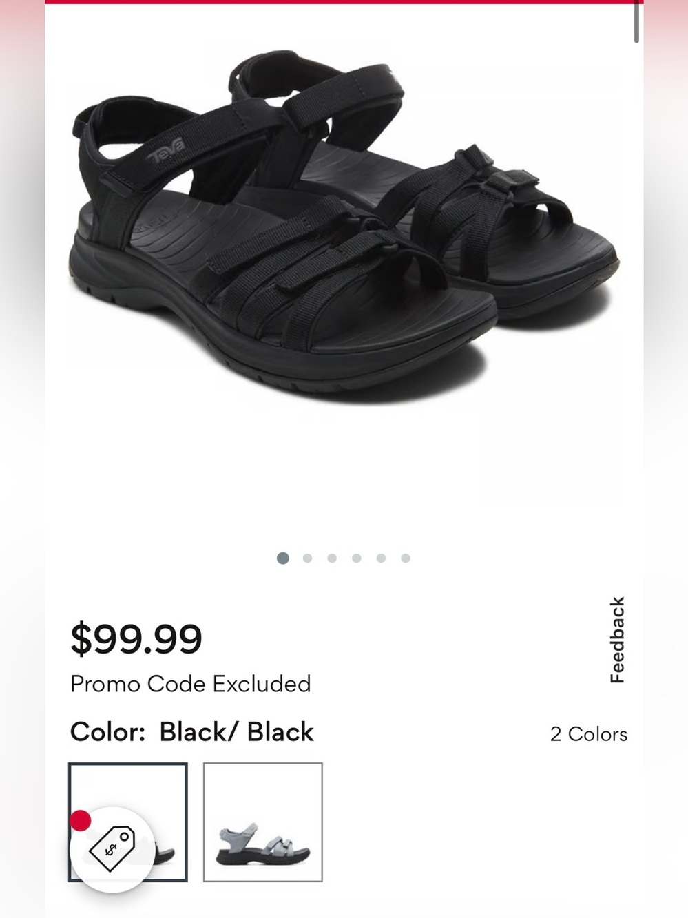 Teva Women's Black Multi-Strap Outdoor Sandals